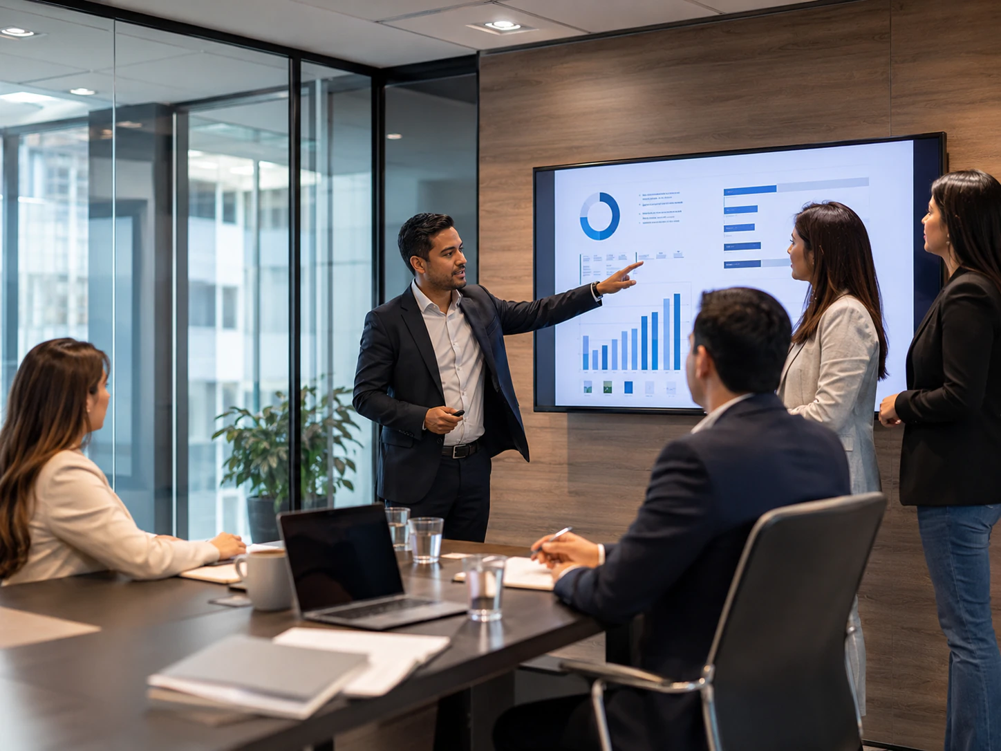 Equipe executiva em reunião corporativa